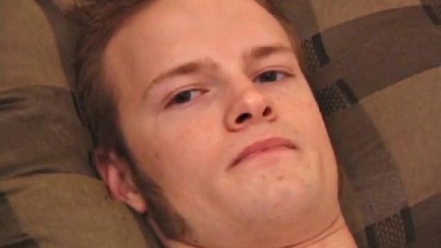 Horny Lex Python works his dick and lubes up before stripping. As he jacks off Lex shows his ass and in no time flips his legs over his head and explodes a load on his face.