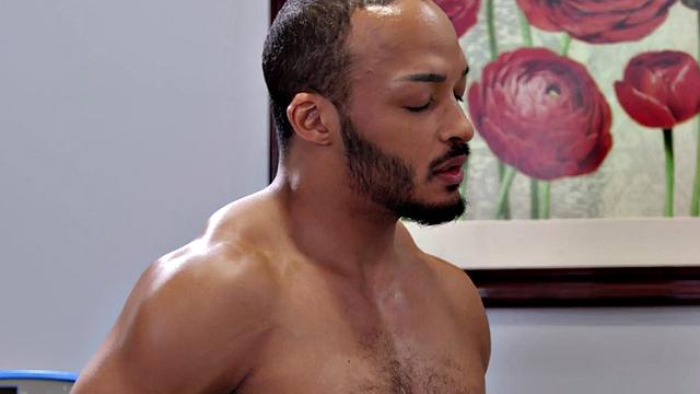 Black gay penetrated in tight asshole by horny guy