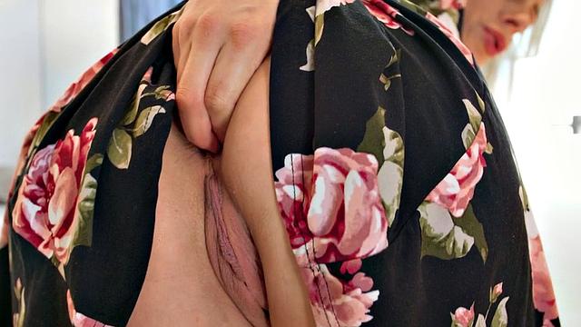 A kinky MILF with gloves get her ass drilled in the bathroom