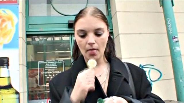 Petite brunette teen rides oldie