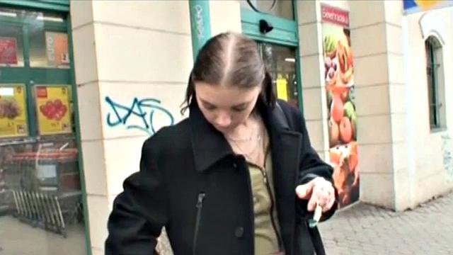 Petite brunette teen rides oldie