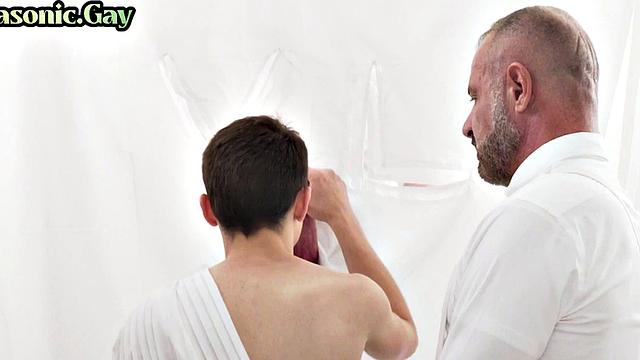 Religious apprentice assdrilled during initiation