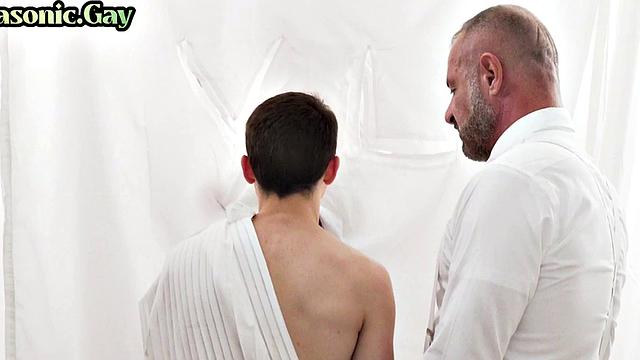 Religious apprentice assdrilled during initiation