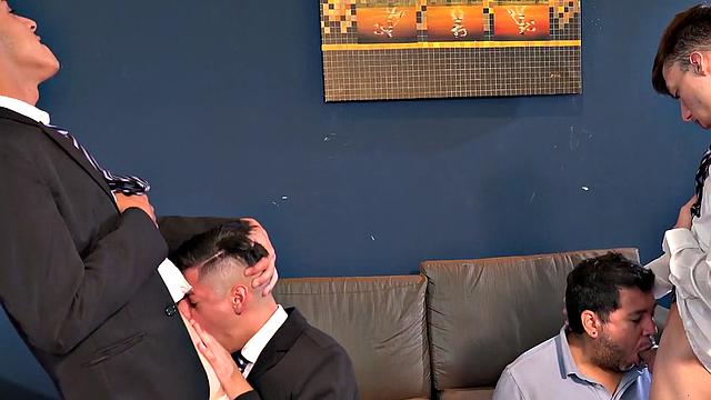 Mature office DILF throatfuck