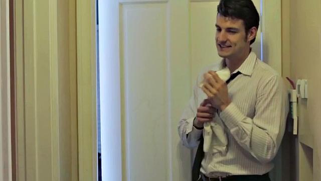 Hot brunette secretary with glasses gives head and rides her colleague's hard cock in the office