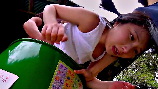 Kana Yura Outdoor Domination Threesome Hides In Oil Barrel Squirting Creampie Action New For August