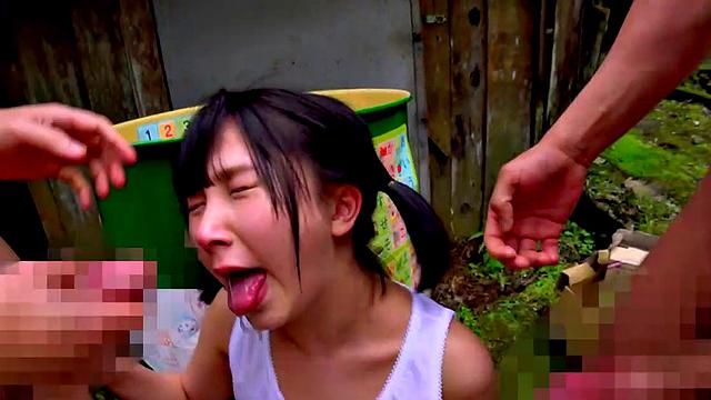 Kana Yura Outdoor Domination Threesome Hides In Oil Barrel Squirting Creampie Action New For August