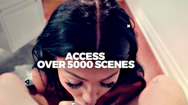 Blowpass - Hot Blonde Petite Fills Her Mouth With A Huge Cock