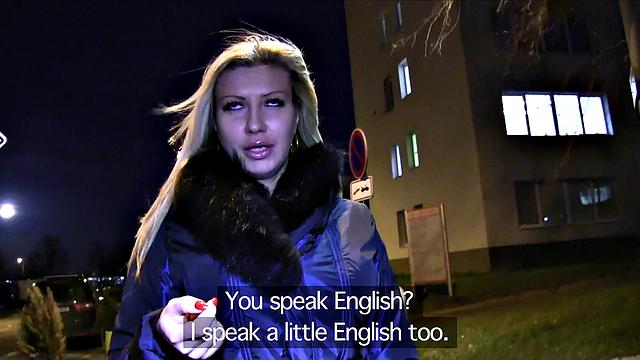 Big Boobs in thong gets a deepthroat & cumshot in park, POV style!