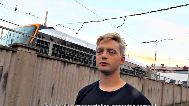 Pulled student sucking cock