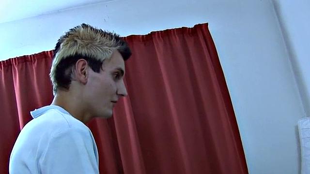 Femdom babes strapon fuck pathetic loser while jerking