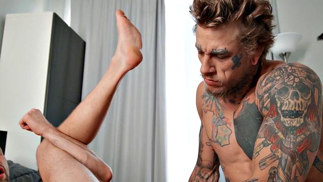 Fisting gay fucks stud in ass hole in missionary