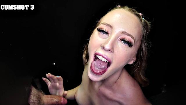 Awesome cum compilation of 3 gloryhole sets