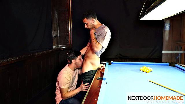 NextDoorHomemade Pool Table Fun At Bar For Twink