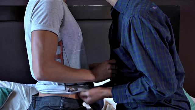 We join Fabrice and Jack in bed and it isn't long before these Latin boys are stripping off the clothes and sucking dick. After enjoying his blow job, Fabrice rolls Jack on his belly and gives him an ass licking.