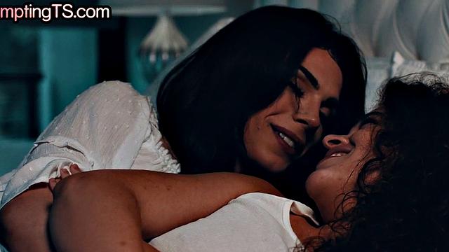 Small-titted 21 yo trans fucks female slut in missionary