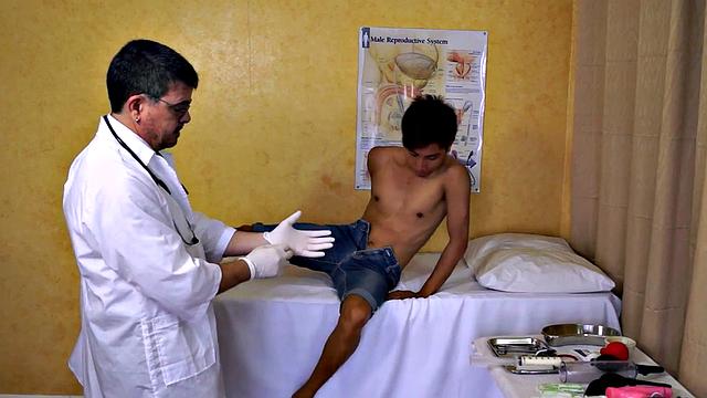 Asstoyed Asian twink takes enema at infirmary