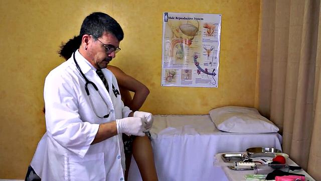 Asstoyed Asian twink takes enema at infirmary