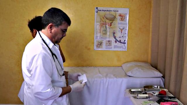 Asstoyed Asian twink takes enema at infirmary