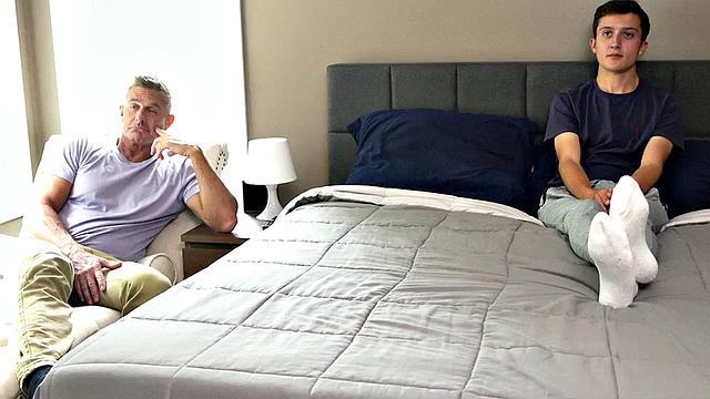 Mature stepdaddy barebacks 21yo stepson alone