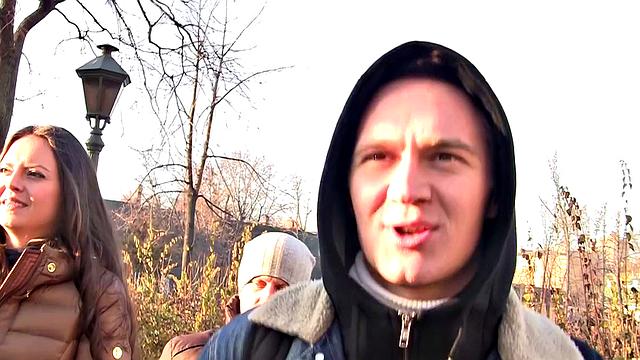 Hot lassie enjoys MMF threesome with two guys