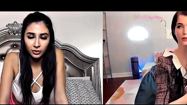 Lesbian babes got naughty on video call