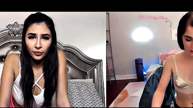 Lesbian babes got naughty on video call