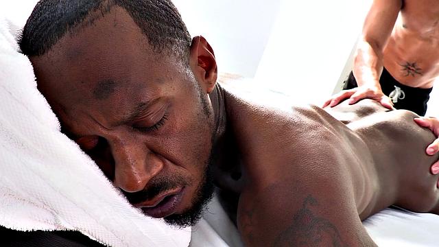 BBC bottom doggystyle masseurs tight asshole after BJ