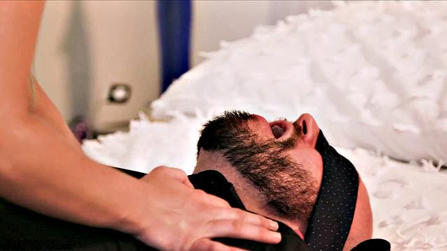 He's blindfolded, so he won't know it's you