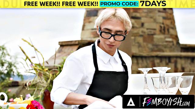 FEMBOYISH - Lustful Employee Ander Wolfe Dresses As Drake Von's GF To Have Some Good Dick