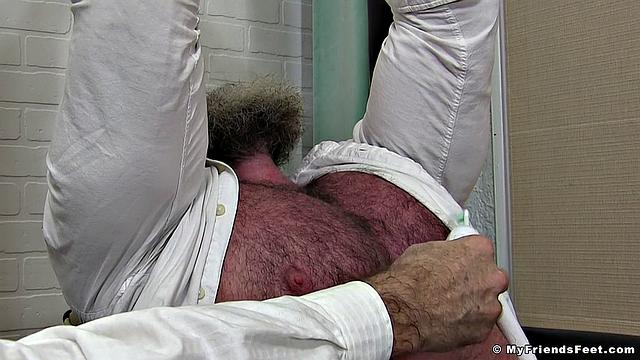 Rick Tickled in Sheer Pantyhose - Rick