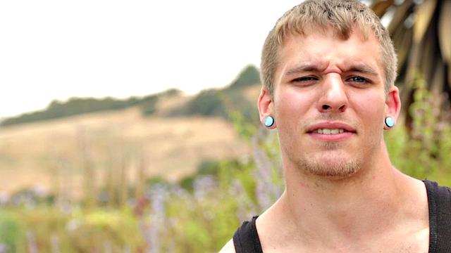 Amateur hunk teases before masturbating for jizzshot