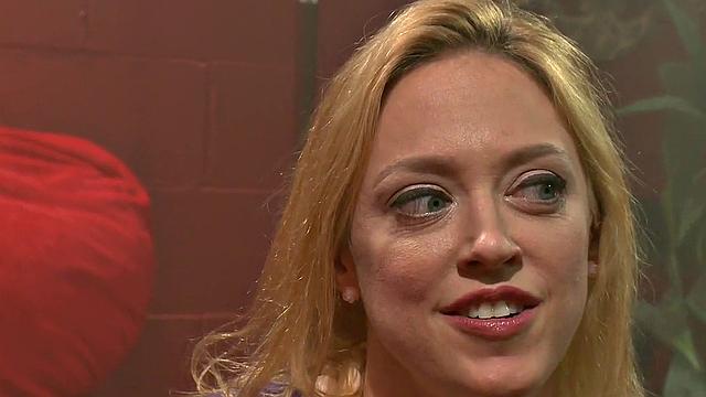 Kinky blonde MILF dominates hubby with strapon in wild threesome with 2 guys