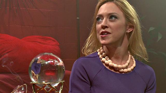 Kinky blonde MILF dominates hubby with strapon in wild threesome with 2 guys