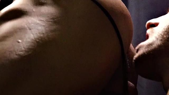 Breeding young stud fucks athletic jock after rimming ass