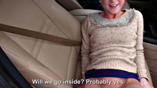 Fit Hitchhiker in Nude Stockings