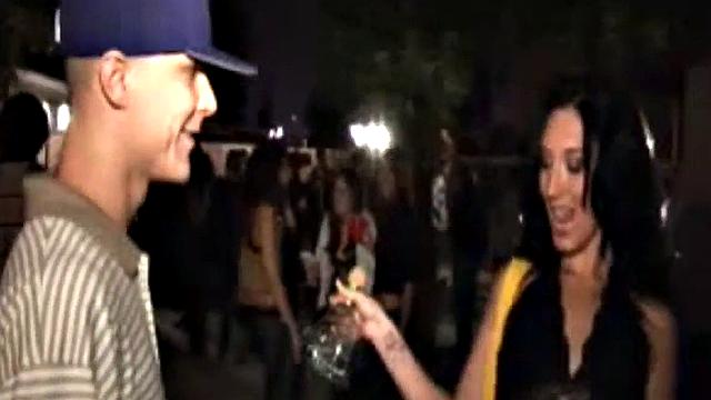 Hot party girls with small tits take turns on a lucky stud