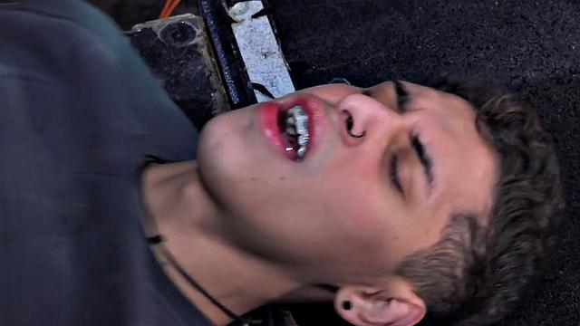 Old DILF assfucking Latino twink while spanking