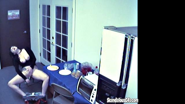 Brunette rubbing and Masturbating with Vegetable