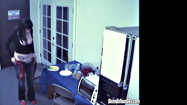 Brunette rubbing and Masturbating with Vegetable