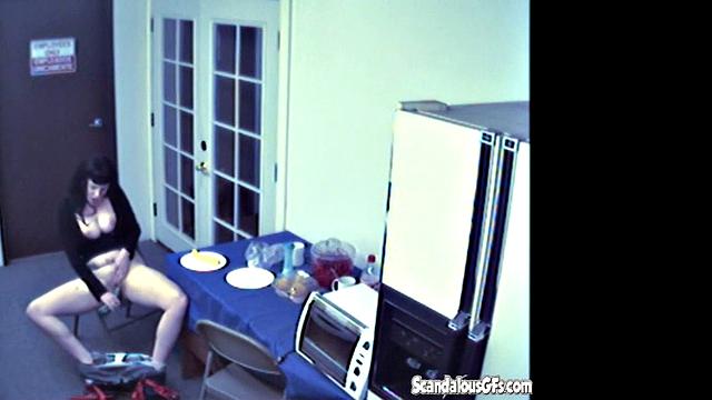 Brunette rubbing and Masturbating with Vegetable