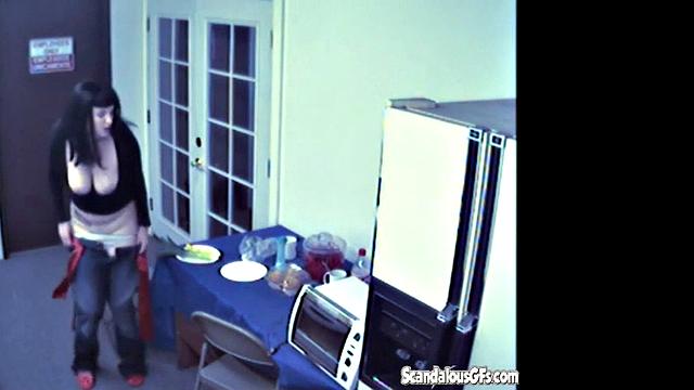 Brunette rubbing and Masturbating with Vegetable