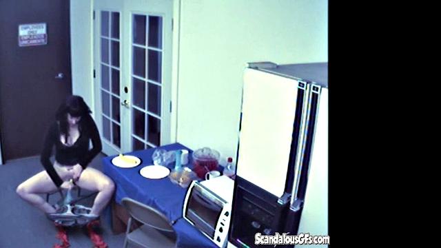 Brunette rubbing and Masturbating with Vegetable