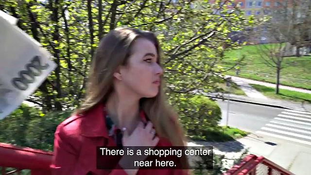 Cute Babe deepthroating a stranger