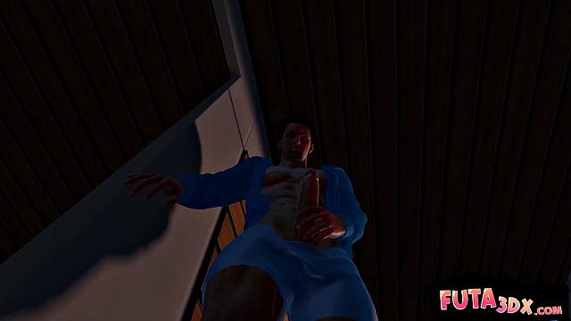 Futa3dX - Big Tittied Futa Gets Ass Fucked hard In Shower