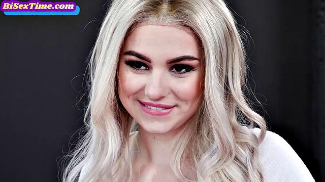 Horny blondie riding in threesome