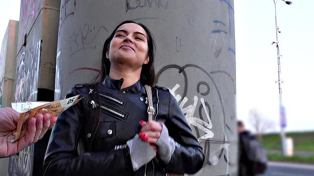 Tight Russian gets fucked outdoors