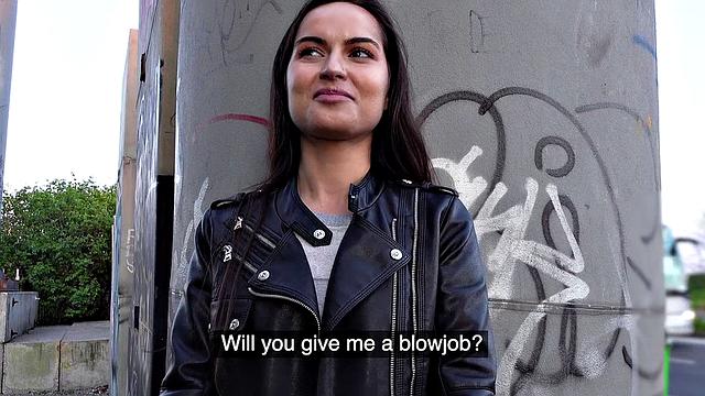 Tight Russian gets fucked outdoors