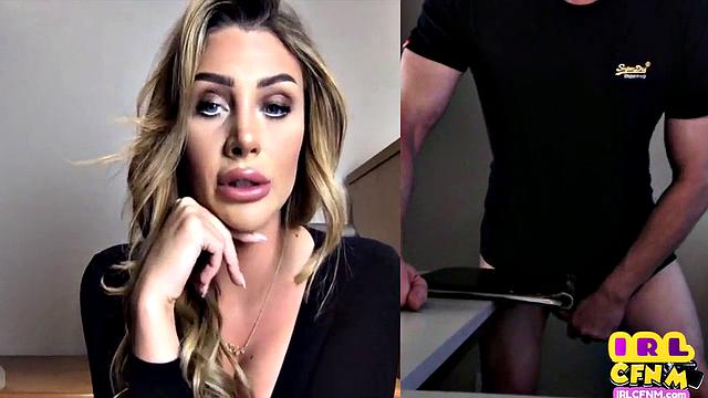 Webcam CFNM MILF teasing man who jerks for her