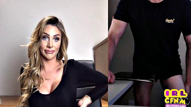 Webcam CFNM MILF teasing man who jerks for her